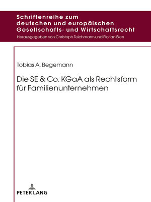 cover image of Die SE &amp; Co. KGaA als Rechtsform für Familienunternehmen